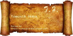 Tomcsik Huba névjegykártya